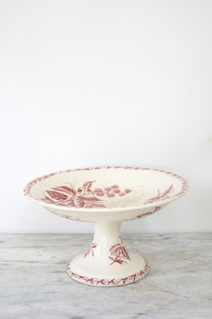 Antique French Pedestal with Red Detail