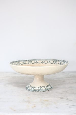 Antique French Pedestal with Dark Green Detail