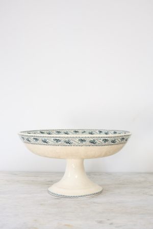 Ironstone Pedestal with Blue Detail